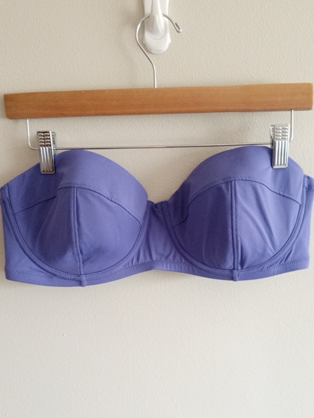 J. Crew Lavender Strapless Molded Bandeau Bra Swim Top 38D